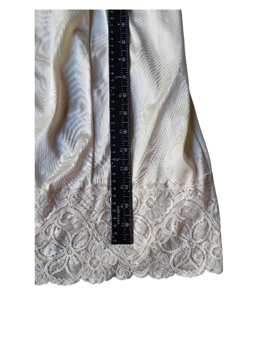 Vintage Bali Cream Lace Full Slip Size 36 Nylon Lingerie Midi Nightgown - Picture 6 of 8